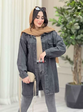 مانتو جین دو جیب پاکتی آنیسا