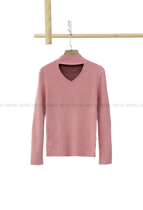 بلوز بافت یقه تور کد1004714