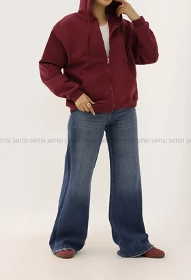 هودی جلو زیپ باکسی کد1004808