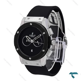 ساعت زنانه مردانه سیلور مشکی مهندسی Hublot-6784-G