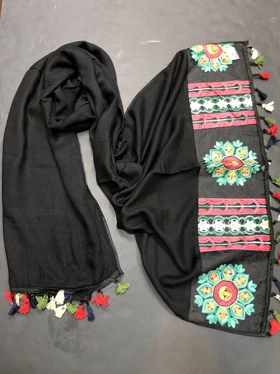 شال سوزندوزی مشکی