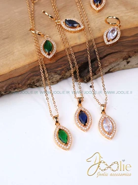 نیم ست زنانه گردنبند – گوشواره طرح طلا کد S5116