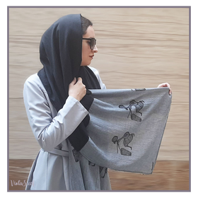 شال طوسی مشکی
