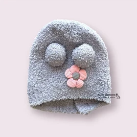 کلاه نوزادی دخترانه موهر گل