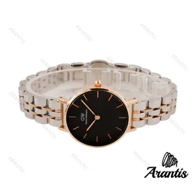 دنیل ولینگتون مینی زنانه دو رنگ رزگلد صفحه مشکی w-0006