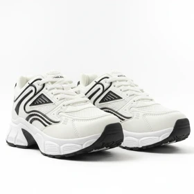 کفش کتانی مدل بوگاتو سفید مشکی کد 295003