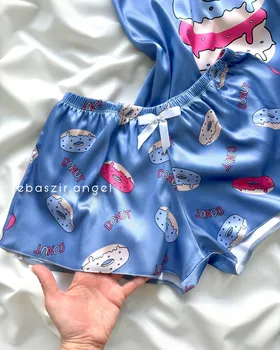 تاپ و شلوارک ساتن