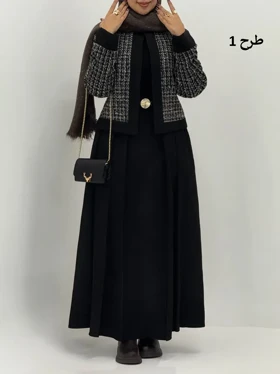 3805-کت و دامن شنل