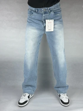 شلوار نیم بگ مردانه آبی ساده 19