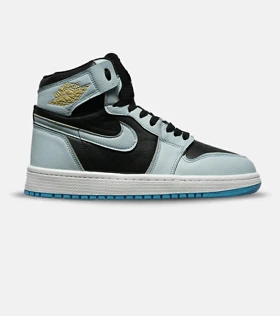 کفش کتانی مردانه و زنانه ساق‌دار مشکی آبی NIKE jordan 1 مدل 8343