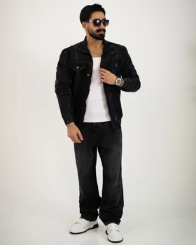 کت جین مردانه باکسی زیپ‌دار_کد4632