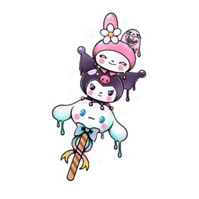 استیکر پارچه و لباس پاد آفرین مدل کارتونی کورومی kuromi کد 447