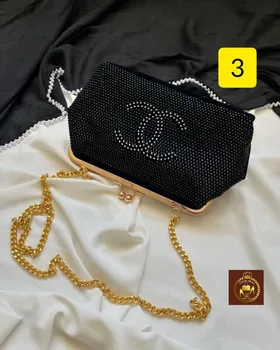 کیف مجلسی نگین‌دار بند زنجیری