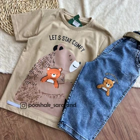 ست بلوز و شلوار بچگانه طرح خرس 6 تا 8 سال