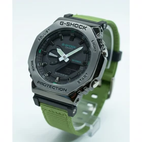ساعت جی شاک2100بند برزنتی سبز