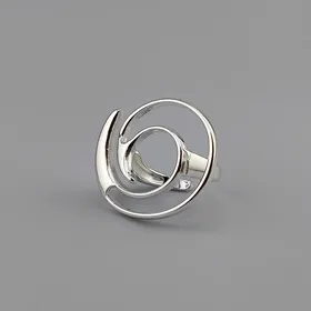 انگشتر نقره ای مینیمال دایره پیچ