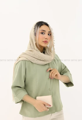 شومیزیقه جلو دکمه سیلک کد1005283