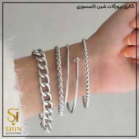 پک بنگل زنانه آبکاری نقره کد bz01