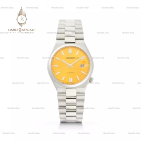 ساعت مچی سیتیزن سویوسا اتوماتیک بند سیلور صفحه زرد Citizen Tsuyosa