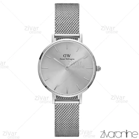 ساعت دنیل ولینگتون زنانه تمام نقره ای بند حصیری اسمال 103922