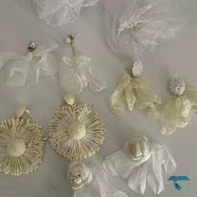 گوشواره پارچه ایی طرح گل Ghoshvareh-8561-L