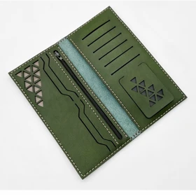 ست کیف پول و جاکلیدی (آژین و اشکی) - سبز