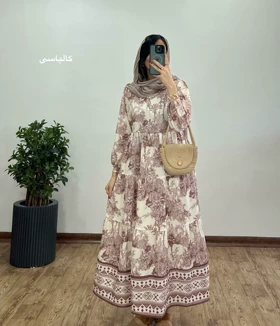 پیراهن بلند طرحدار نخل 1