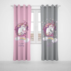 پرده پانچی اتاق کودک برند مینوریا کیدز طرح یونی کورن کد p-425