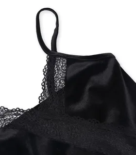 پیراهن بندی مخمل و گیپور Neev نیو کد Emma 4606 مشکی Black