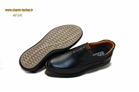 کفش طبی مردانه بدون بند چرم طبیعی کد si104