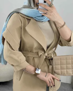 مانتوآستین پفی ژیله دار(57) کد 3284