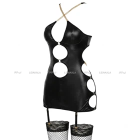 کاستوم چرم جورابدار رنگ مشکی کد LK13957