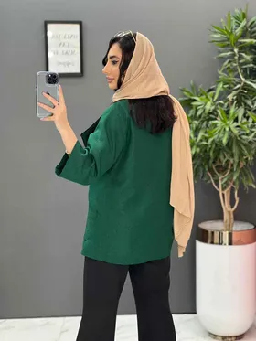 مانتو پانچ یقه مغزی دوزی