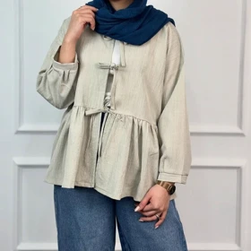 شومیز زنانه عروسکی چین‌دار