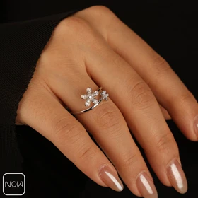 انگشتر نقره گل کد 4512113
