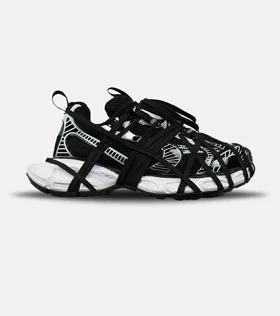 کفش کتانی مردانه و زنانه مشکی سفید BALENCIAGA 3Xl Exteme Laces مدل 8562