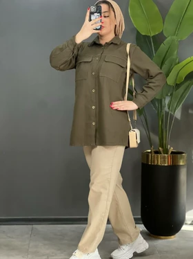 مانتو کتان ضخیم شادن 1522