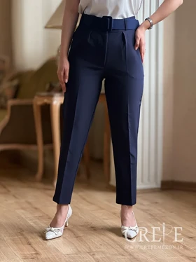 شلوار کرپ کمربند پهن قد 97