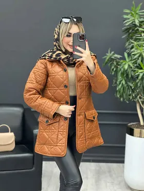 کاپشن دوخت دار دو جیب پاکتی