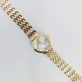 ساعت مچی زنانه باوک Baoke نگین‌دار با موتور کوارتز (بند طلایی صفحه سفید)