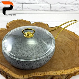 تابه 24 خمره ای تکدسته درب پیرکس طوسی هاناتک