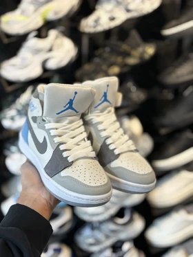 کتانی جردن ساق‌دار طوسی آبی