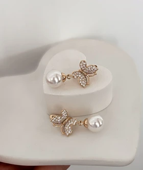 گوشواره آویز مرواریدی زنانه ژوپینگ 644