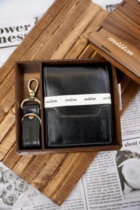 ست مردانه دو تیکه چرم طبیعی کد 1