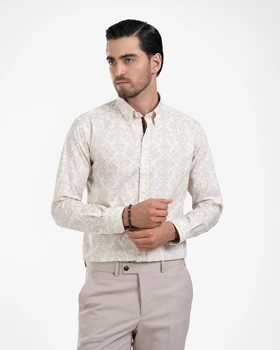 ام کی کالکشن پیراهن آستین بلند mk-22459-cream
