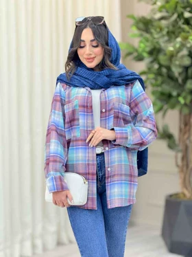 مانتو چهارخونه دو جیب