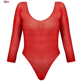 بادی فانتزی قرمز مدل نگین‌دار کد 4860-7228