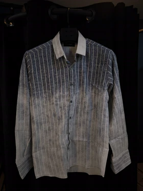 پیراهن مردانه سنگشور راه راه شارپ پارچه کنفی فوق‌العاده خنک و لطیف