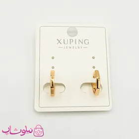 گوشواره حلقه‌ای ژوپینگ طرح شش ضلعی