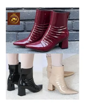 نیم بوت ورنی مجلسی زنانه نوک تیز